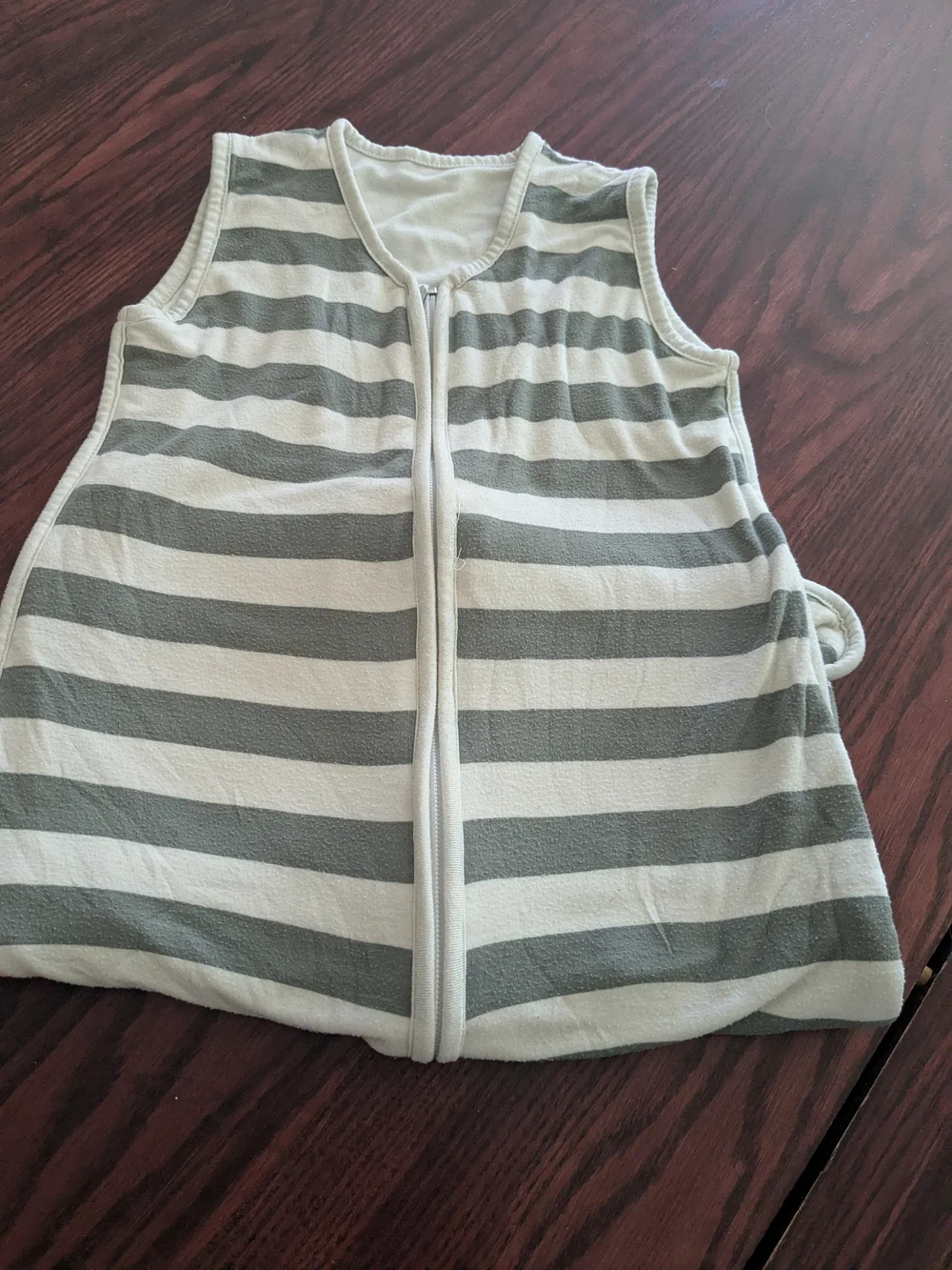 Copper Pearl Zip Front Sleep Sack - Gray & White Stripes 6-12 months